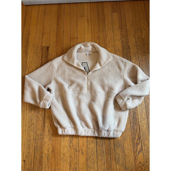 Pretty Garbage Pullover Womens Small Sherpa Fleece Half Zip Ciao Patch Cozy - Picture 1 of 5